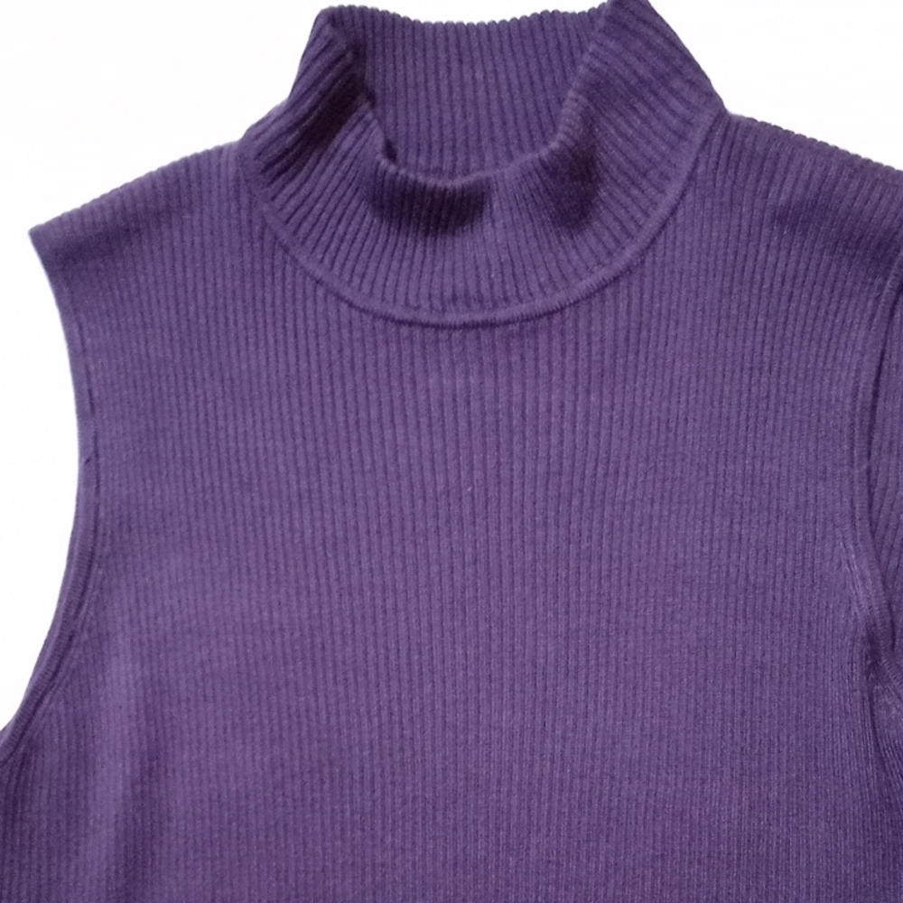 Croft & Barrow Deep Purple Ribbed Knit Top